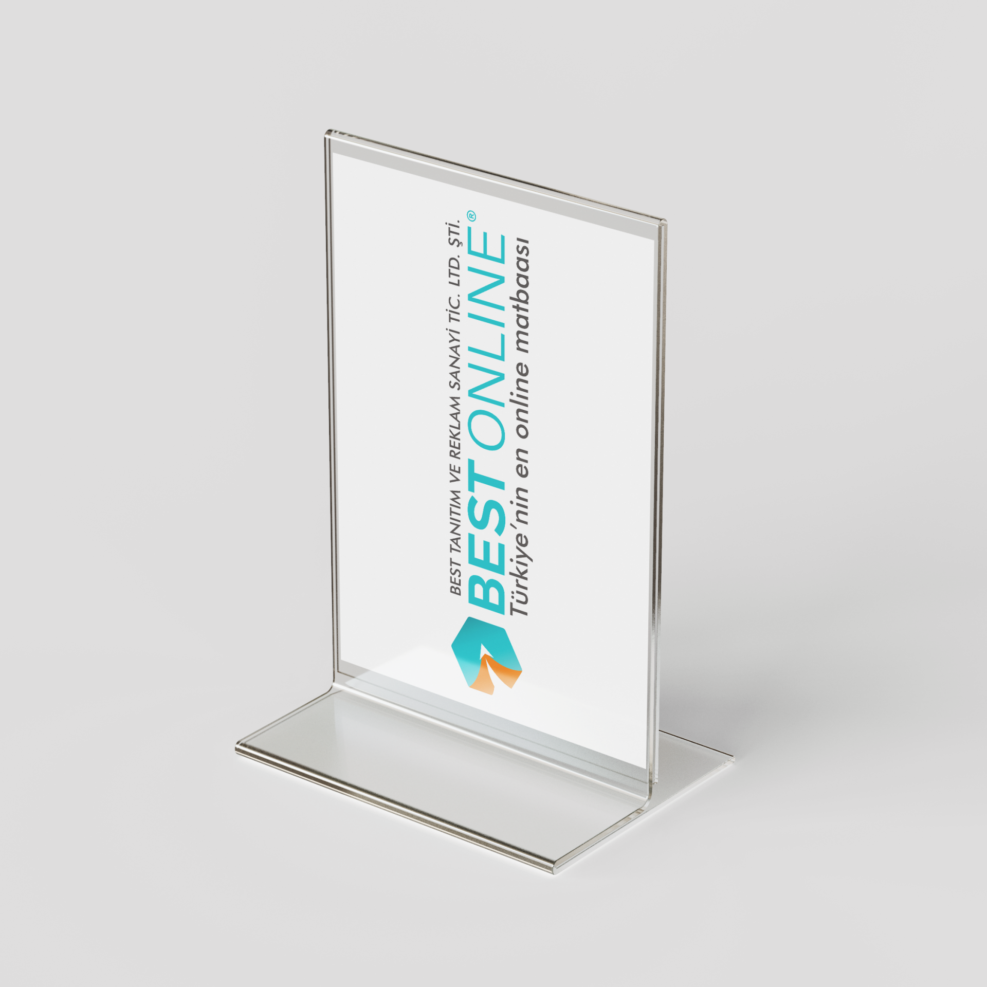 Pleksi T Tipi Masaüstü Föy Tutucu ve Menülük