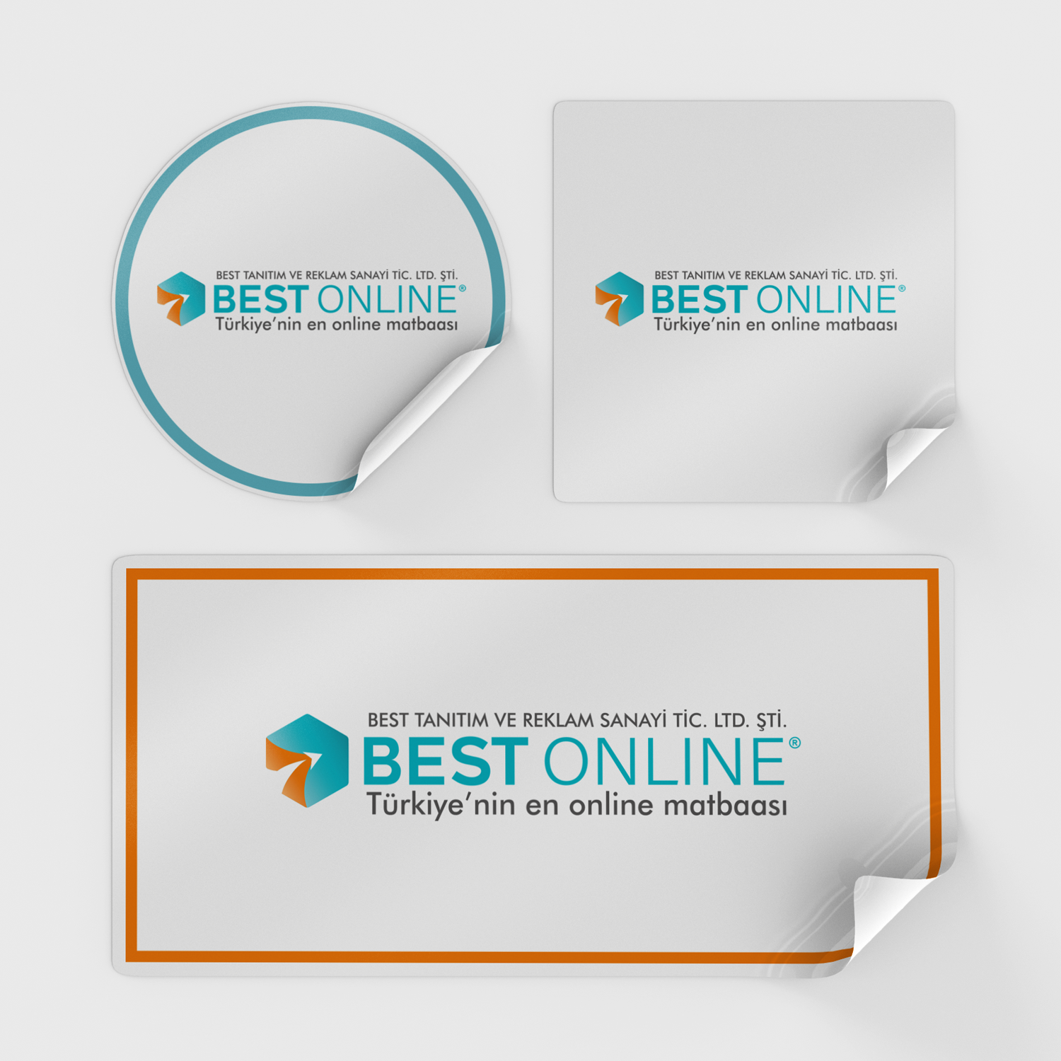 Kare, Dikey, Yatay Çıkartma Etiket 10x10 cm