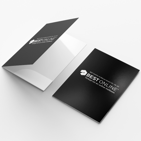 Tek Renk Baskılı Cepli Dosya -350 Gr. Bristol