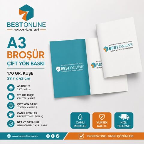 A3 - 170 Gr. Kuşe Çift Yön Baskı -29.7 x 42