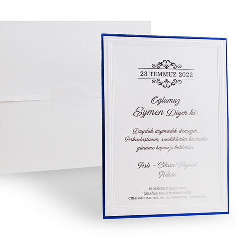 Erdem Sünnet Davetiyesi 80972 – Modern Sünnet Kartı