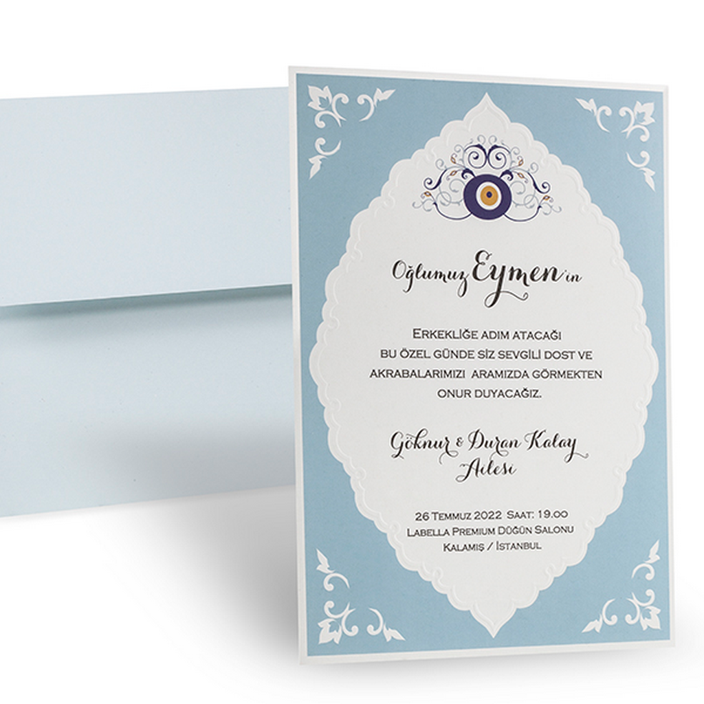 Erdem Sünnet Davetiyesi 80924 – Modern Sünnet Kartı