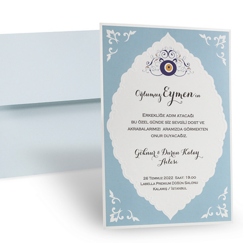 Erdem Sünnet Davetiyesi 80924 – Modern Sünnet Kartı