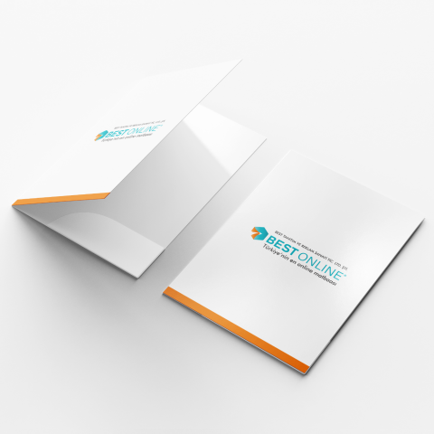 Dört Renk Çift Yön Baskılı - Cepli Dosya - 350 Gr. Kuşe- Mat