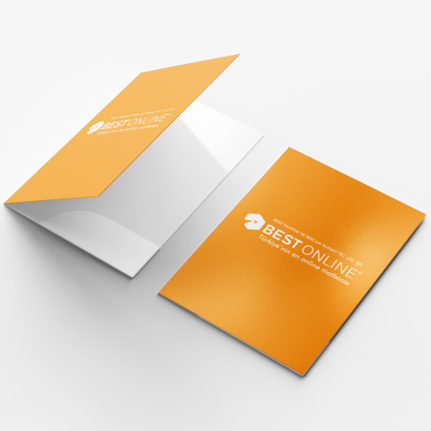 Dört Renk Çift Yön Baskılı - Cepli Dosya - 350 Gr. Kuşe- Mat