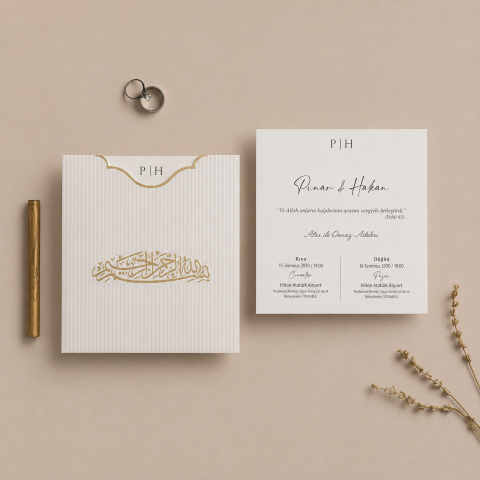 Enfa Collection 6234 Modern ve Estetik Düğün Davetiyesi