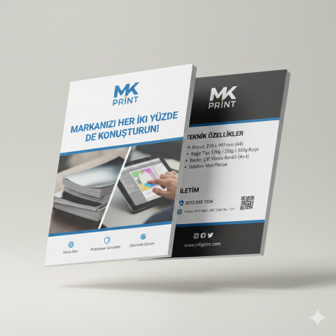 A4 Çift Yönlü Broşür Basımı (Yüksek Kalite ve Hızlı Teslimat)