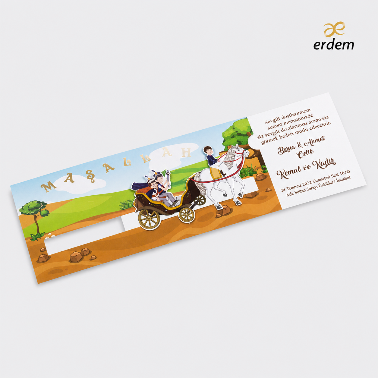 Erdem Sünnet 80914 – Modern ve Prestijli Sünnet Davetiyesi