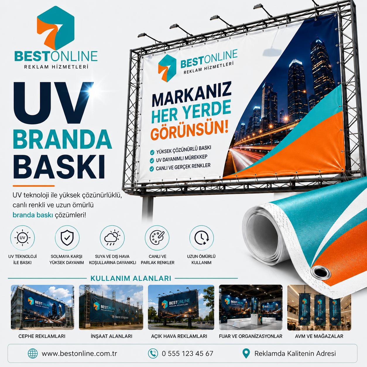 UV Branda Baskı | Dayanıklı ve Yüksek Kaliteli Dijital Branda Baskı