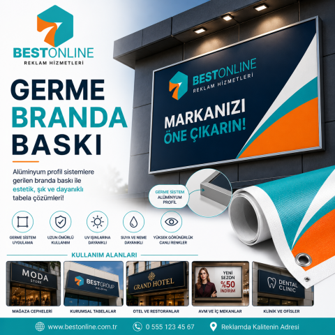 Germe Branda Baskı | Alüminyum Germe Tabela İçin Profesyonel Dijital Baskı