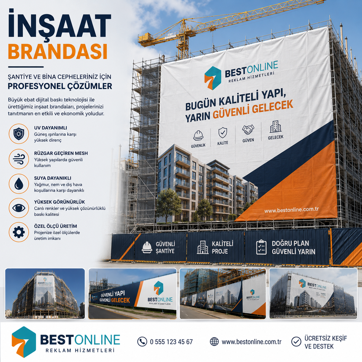 İnşaat Brandası | Şantiye ve Bina Cephe Reklam Brandası