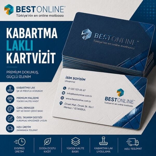 Kabartma Laklı Kartvizit