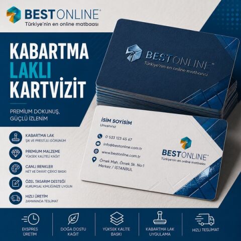 Kabartma Laklı Kartvizit