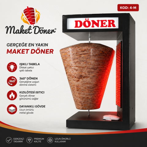 Küçük Boy Et Döner Maketi - Işıklı ve Dönen