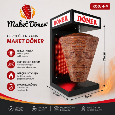 Küçük Boy Et Döner Maketi - Işıklı ve Dönen