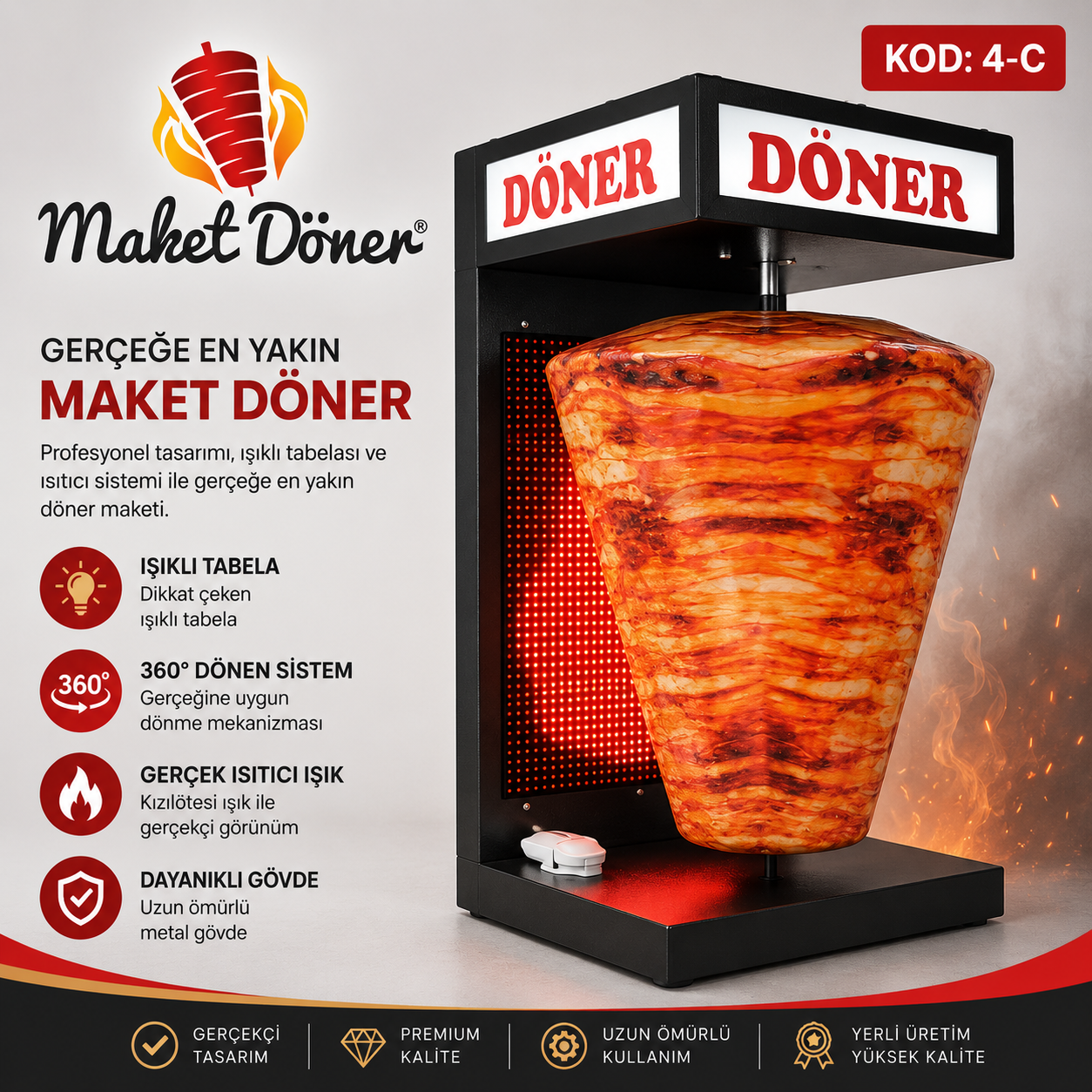 Küçük Boy Tavuk Döner Maketi - Kompakt Tasarım