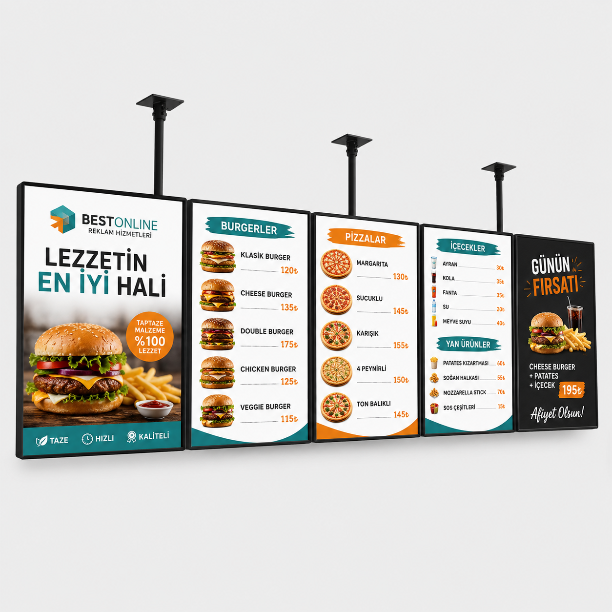 Menü Tipi Ledbox Tabela - İnce Tasarım Işıklı Menü Panosu