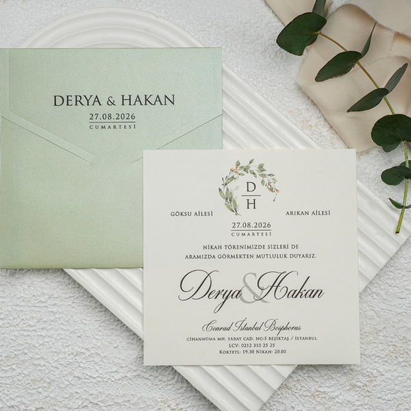 Ekonom 9307 Şık ve Ekonomik Düğün ve Nikah Davetiyesi