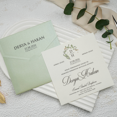 Ekonom 9307 Şık ve Ekonomik Düğün ve Nikah Davetiyesi